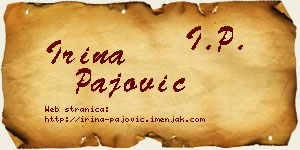 Irina Pajović vizit kartica